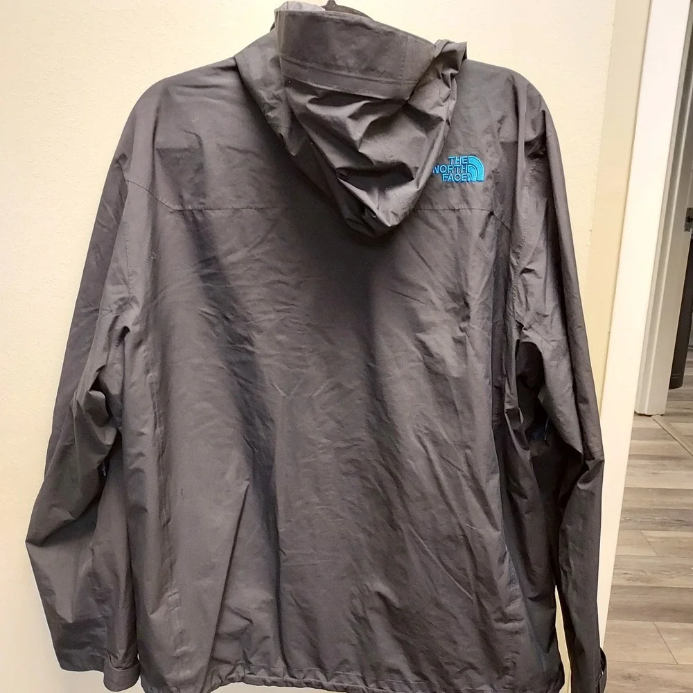 The North Face Gore-Tex Rain Jacket Mens XL Black Blue Hooded Waterproof Shell